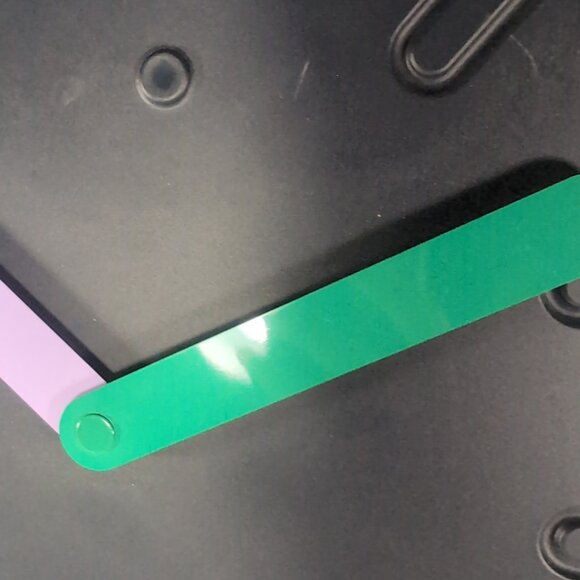 IKEA Slipsten Wall Clock Black Purple Green Pop Art Minimalist 13 3/4" Modern - Picture 12 of 13